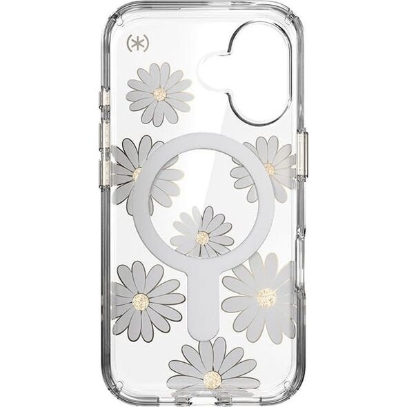Speck Speck Presidio Lux ClickLock & MagSafe - Etui iPhone 16 (Sunshine Daisies / Clear / Gold)