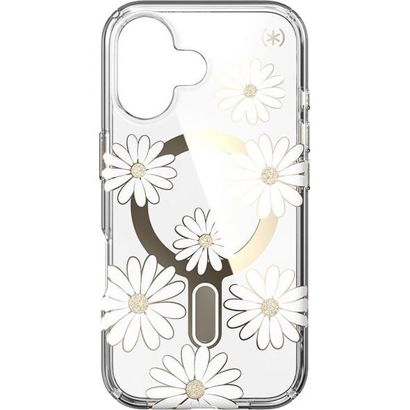 Speck Speck Presidio Lux ClickLock & MagSafe - Etui iPhone 16 (Sunshine Daisies / Clear / Gold)