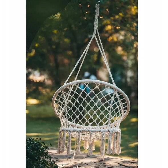 Black Forest Hammock, woven hanging chair 80x60cm ecru