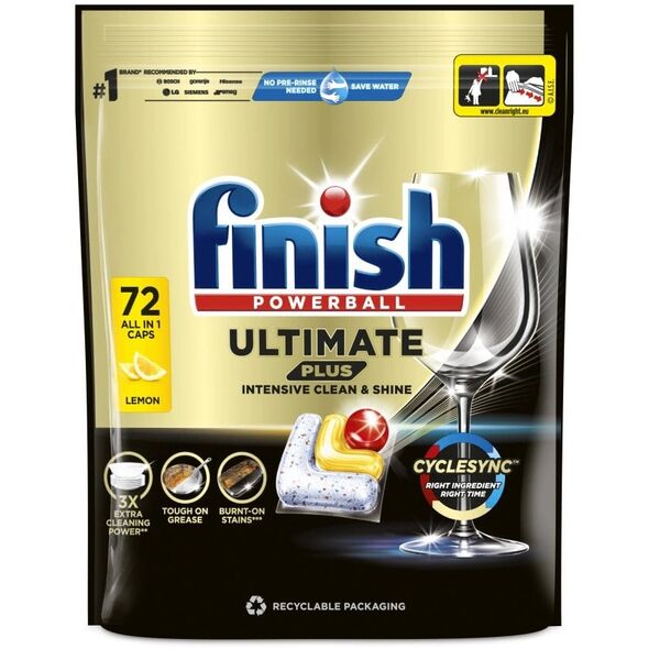 Kapsułki do zmywarki FINISH Ultimate Plus All in One Lemon 72 szt