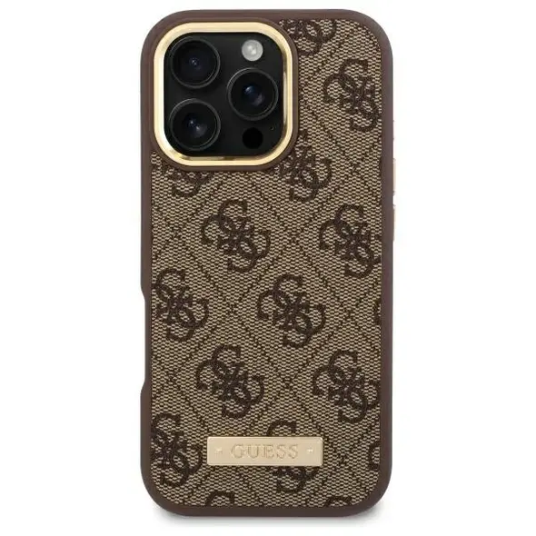 Etui Guess GUHMP16XU4GPRW Apple iPhone 16 Pro Max hardcase 4G Logo Plate MagSafe brązowy/brown