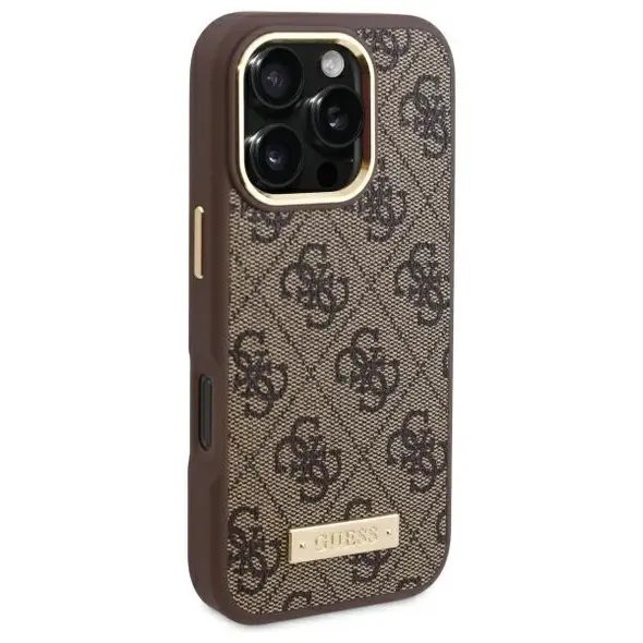 Etui Guess GUHMP16XU4GPRW Apple iPhone 16 Pro Max hardcase 4G Logo Plate MagSafe brązowy/brown