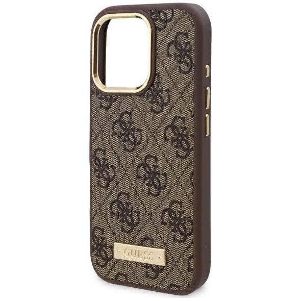 Guess Guess GUHMP16XU4GPRW iPhone 16 Pro Max 6.9" brązowy/brown hardcase 4G Logo Plate MagSafe