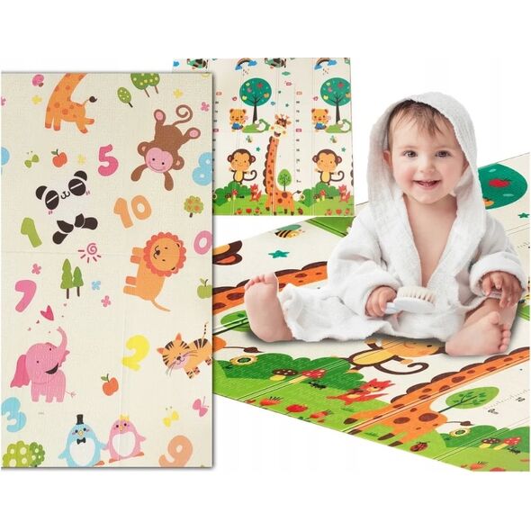 Extralink Double-Sided Educational Play Mat, 150x200 cm, Foldable Animals-Numbers + Bag