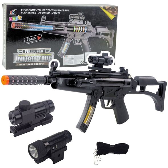 Karabin Zabawkowy Dla Dzieci Świetlno Dźwiękowy 73cm