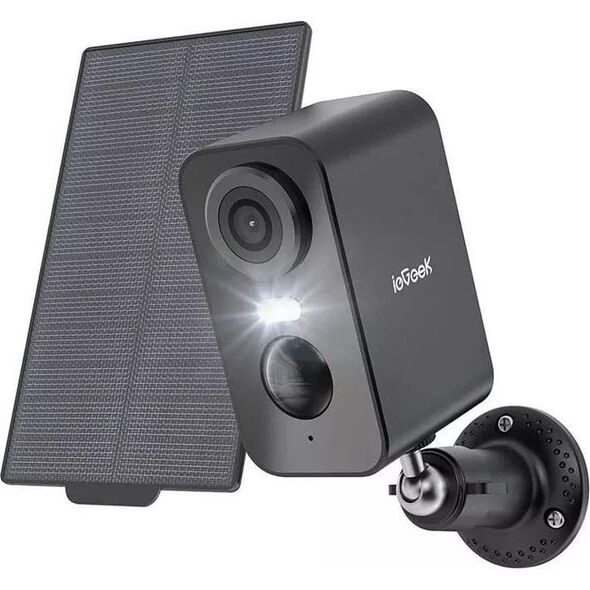 ieGeek Bezprzewodowa kamera zewnętrzna WiFi 3MP czarna z panelem solarnym
