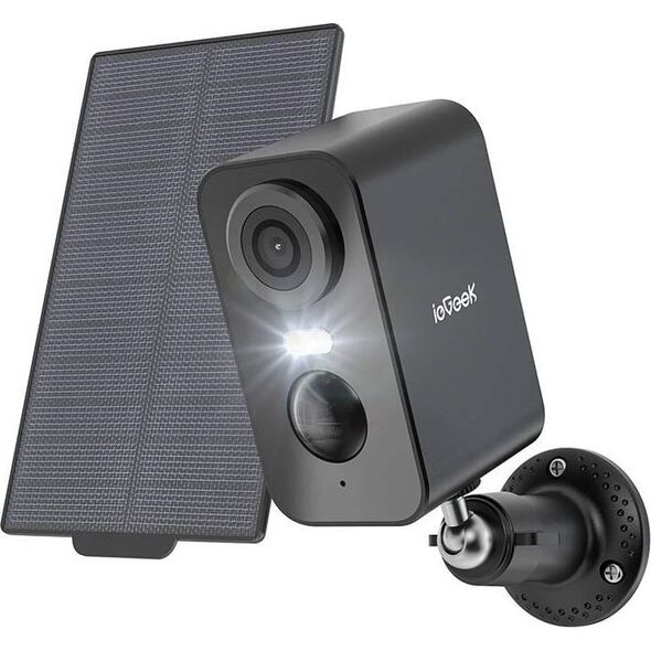 ieGeek Bezprzewodowa kamera zewnętrzna WiFi 3MP czarna z panelem solarnym