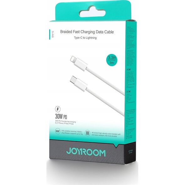 Kabel Joyroom S-A45 Ben Series 30W USB-C / Lightning w oplocie 1m biały