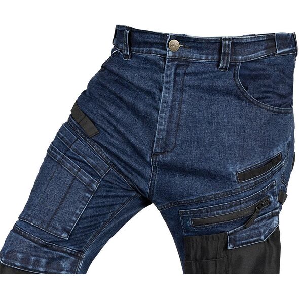 Spodnie robocze DENIM, wzmocnienia Oxford, granatowe, rozmiar M