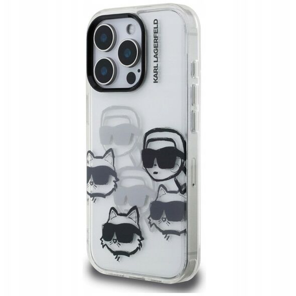Etui Karl Lagerfeld IML Multi K&C Head Pattern do iPhone 16 Pro Max przezroczysty