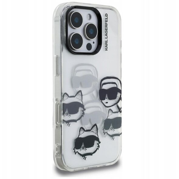 Etui Karl Lagerfeld IML Multi K&C Head Pattern do iPhone 16 Pro Max przezroczysty
