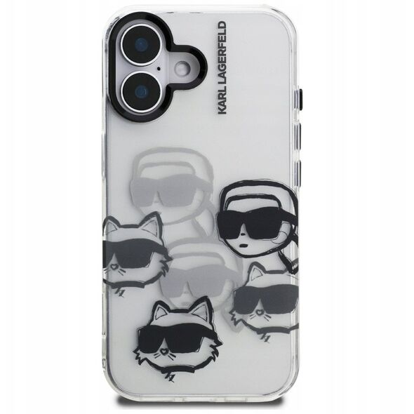 Etui Karl Lagerfeld IML Multi K&C Head Pattern do iPhone 16 przezroczysty