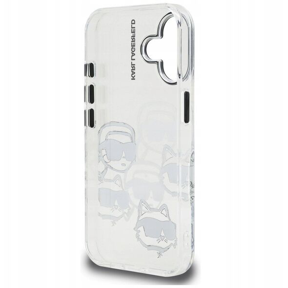 Etui Karl Lagerfeld IML Multi K&C Head Pattern do iPhone 16 przezroczysty