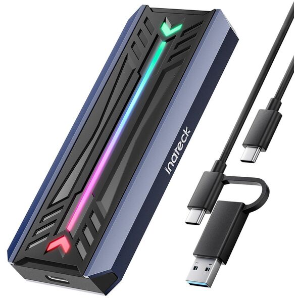 Inateck SSD Gehäuse RGB M.2 NVMe SATA USB 3.2