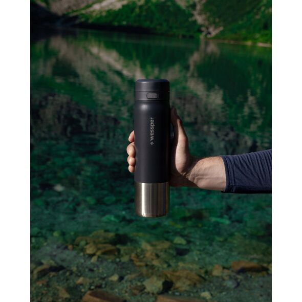Butelka filtrująca Wessper B2 STAINLESS STEEL Actitex™ 1000ml Black (WES276-1000-BK_K)