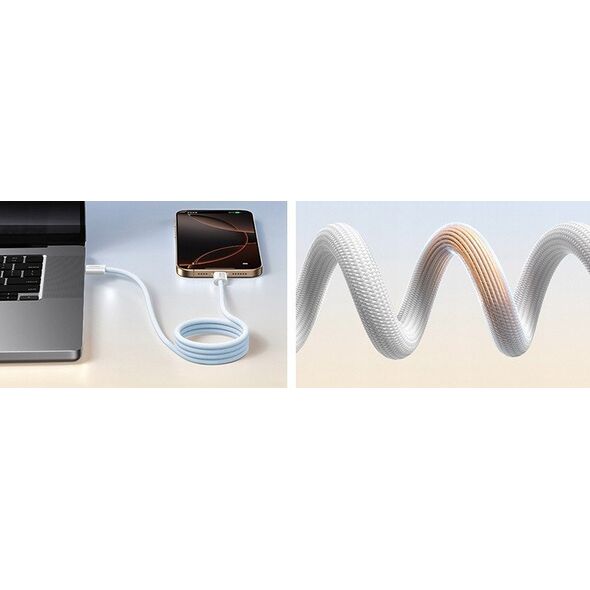 Kabel Baseus Dynamic 4 Pro 100W USB-C - USB-C magnetyczny 1m - biały
