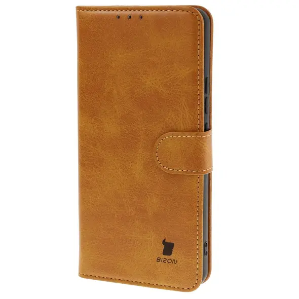 Etui z klapką Bizon Case Pocket do Xiaomi Redmi Note 14 5G / Poco M7 Pro 5G brązowe