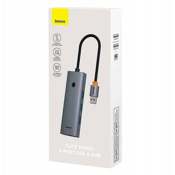 Stacja/replikator Baseus OS-Baseus UltraJoy Series 4-Port HUB Space Grey（USBA to USB3.0*3+RJ45*1）