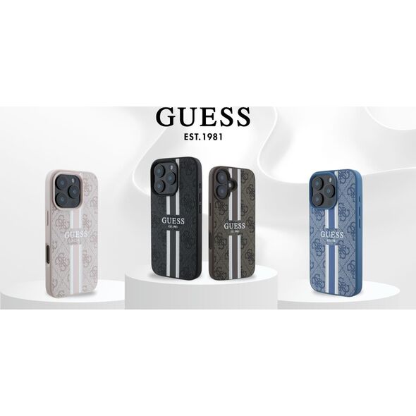 Guess Guess GUHMP16SP4RPSP iPhone 16 6.1" różowy/pink hardcase 4G Printed Stripes MagSafe