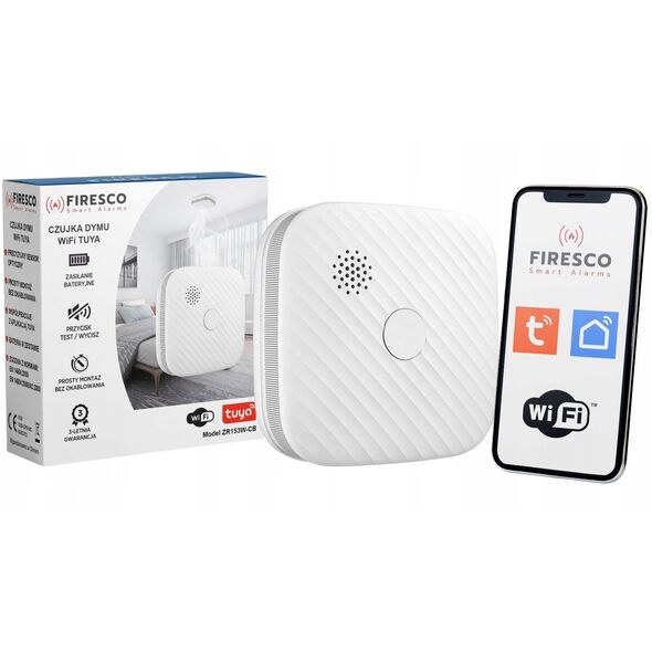 Czujnik dymu Firesco ZR153SW-CB bateryjny Wifi Tuya