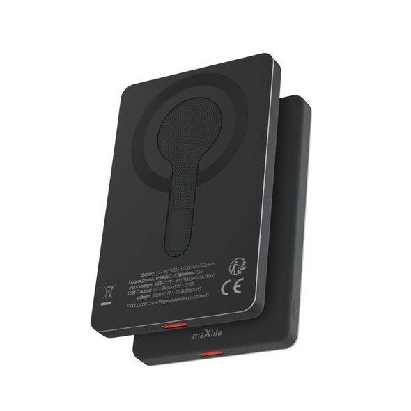 Φορτιστής Ανάγκης Maxlife MXPB-05 Magnetic Wireless PD 20W 5000mAh Μαύρο 5906961945655 5906961945655 έως και 12 άτοκες δόσεις