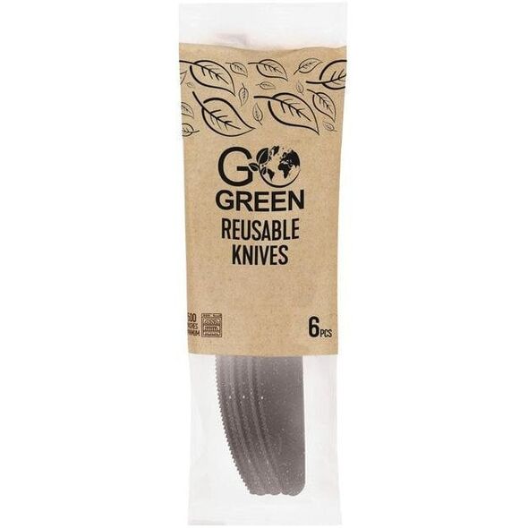 Επαναχρησιμοποιούμενα μαχαίρια Go Green 6 τεμ. μαύρα 4743115013621