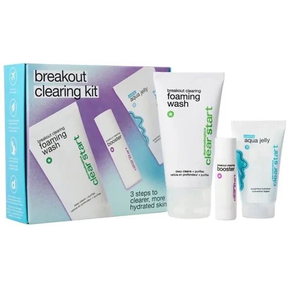 Clear Start Breakout Clearing Kit Set Dermalogica: Clear Start Aqua Jelly, For Regulation Of Excessive Sebum, Gel, For Face, 25 ml + Clear Start, Cleanser, Cleansing Foam, 75 ml + Clear Start Booster, Niacinamide, Calming & Cooling, Local Treatment L