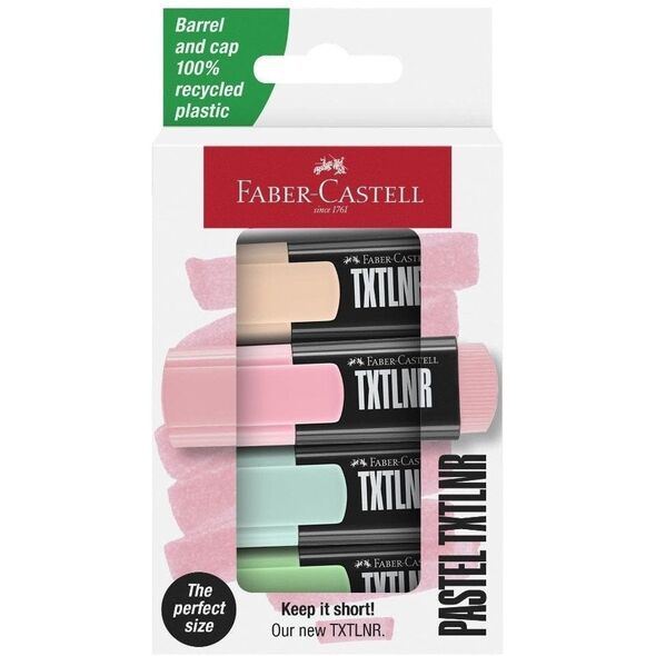 FABER-CASTELL Textmarker TXTLNR Pastell 4er Kartonetui