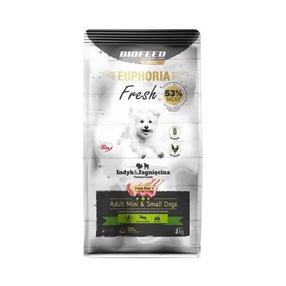 BIOFEED Euphoria Fresh Meat Indyk/Jagnię Xs/S 2kg