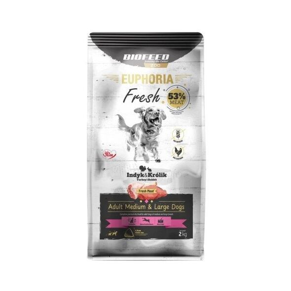 BIOFEED Euphoria Fresh Meat Adult Medium & Large Indyk i Królik 2kg