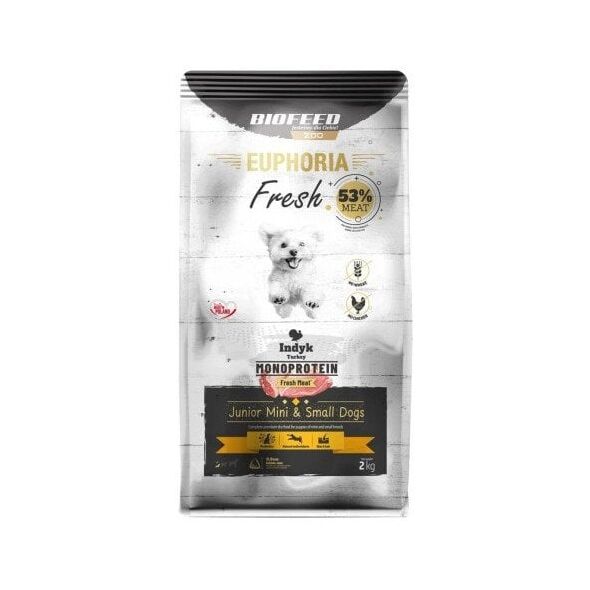 BIOFEED Euphoria Fresh Meat Junior Mini & Small Indyk Monoprotein 2kg