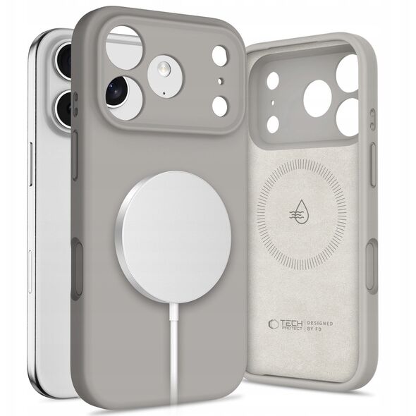 Etui Tech-Protect Silicone MagSafe do Apple iPhone 17 Pro Max Stone Grey