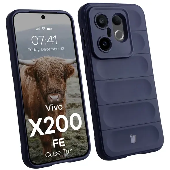 Pancerne etui Bizon Case Tur do Vivo X200 FE granatowe