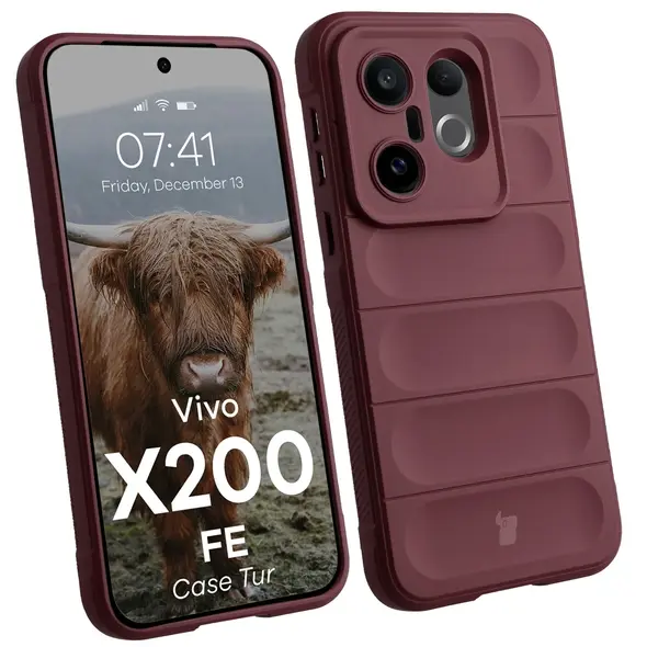 Pancerne etui Bizon Case Tur do Vivo X200 FE burgundowe