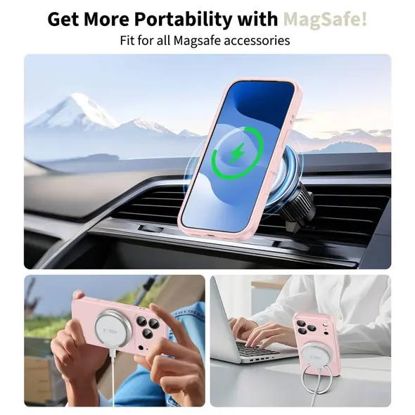 Etui Tech-Protect Silicone MagSafe do Apple iPhone 17 Pro Pink Pearl