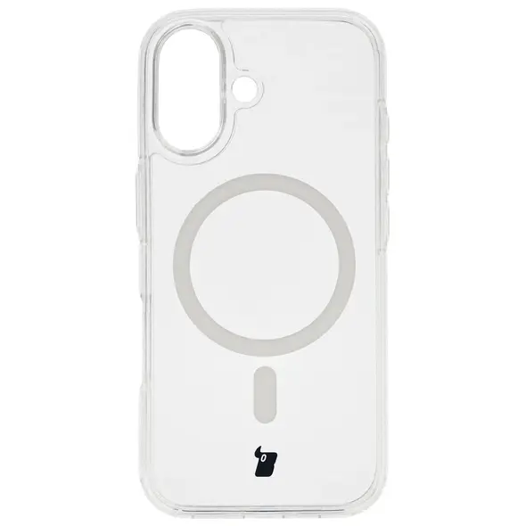 Etui z pierścieniem magnetycznym Bizon Case CrystalO Magnetic do Apple iPhone 17 przezroczyste