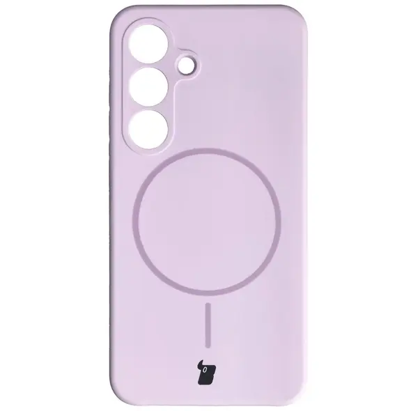 Silikonowe etui z pierścieniem magnetycznym Bizon Soft Case Magnetic do Samsung Galaxy S25 jasnofioletowe