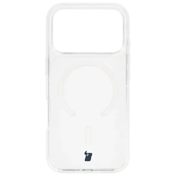 Etui z pierścieniem magnetycznym Bizon Case CrystalO Magnetic do Apple iPhone 17 Pro przezroczyste