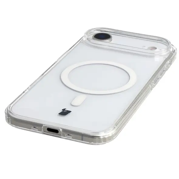 Etui z pierścieniem magnetycznym Bizon Case CrystalO Magnetic do Apple iPhone 17 Air przezroczyste