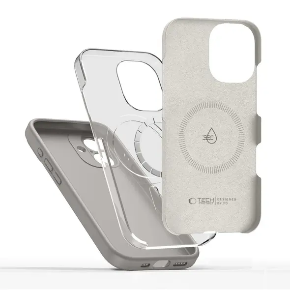 Etui Tech-Protect Silicone MagSafe do Apple iPhone 17 Stone Grey