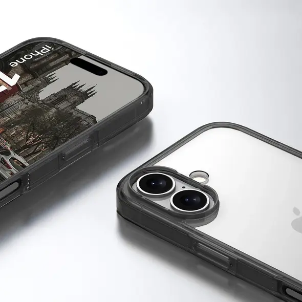 Etui Bizon Case Halo do Apple iPhone 17 przydymione-czarne