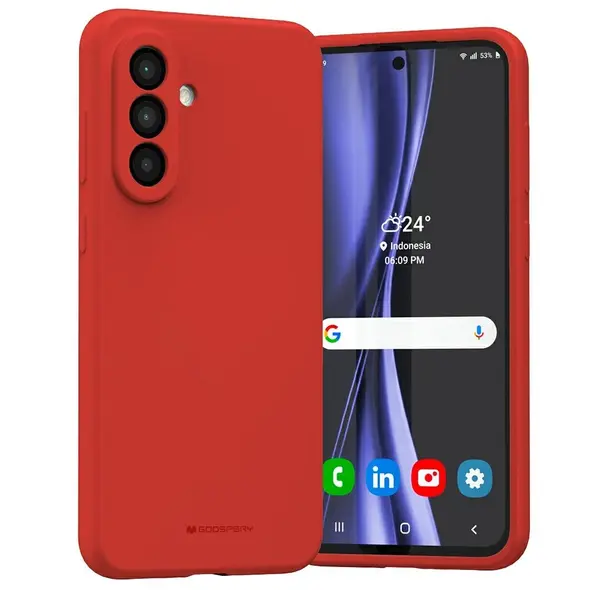 Etui Mercury Silicone do Samsung Galaxy A36 czerwony