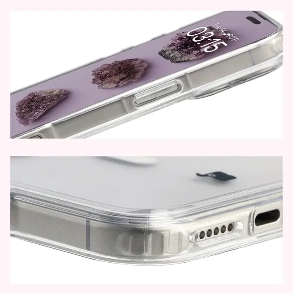 Etui z pierścieniem magnetycznym Bizon Case CrystalO Magnetic do Apple iPhone 17 Pro Max przezroczyste