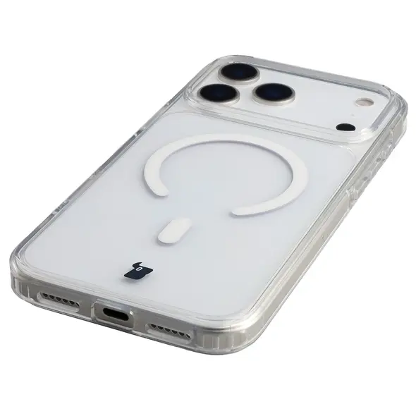 Etui z pierścieniem magnetycznym Bizon Case CrystalO Magnetic do Apple iPhone 17 Pro Max przezroczyste