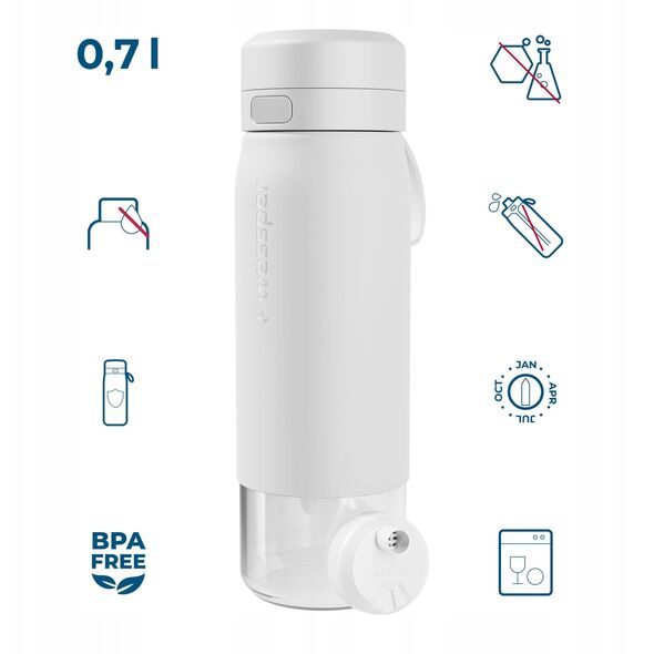 Butelka filtrująca Wessper B2 GLASS Actitex™ 700ml White (WES270-700-WH_K)