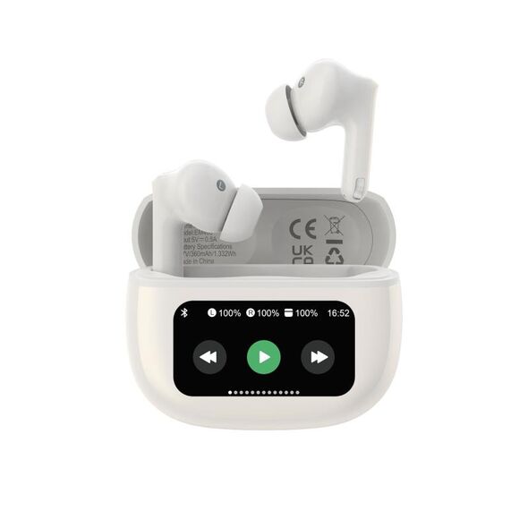 True Wireless Ακουστικά Bluetooth Devia ANC EM405 Pro3 με Οθόνη Λευκό 6942297131385 6942297131385 έως και 12 άτοκες δόσεις