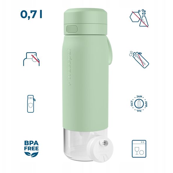 Butelka filtrująca Wessper B2 GLASS Actitex™ 700ml Mint (WES270-700-MT_K)