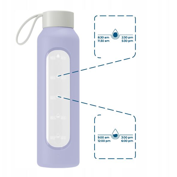 Szklana butelka Wessper B1 Borosilicate 500ml Lavender (WES260-500-VI-NEW)