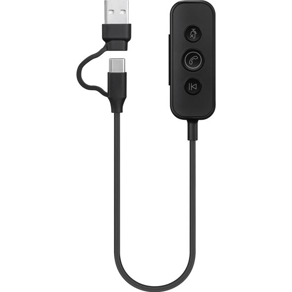 Sandberg 126-54 słuchawki/zestaw słuchawkowy Przewodowa Opaska na głowę Biuro/centrum telefoniczne USB Type-C / USB Type-A Czarny