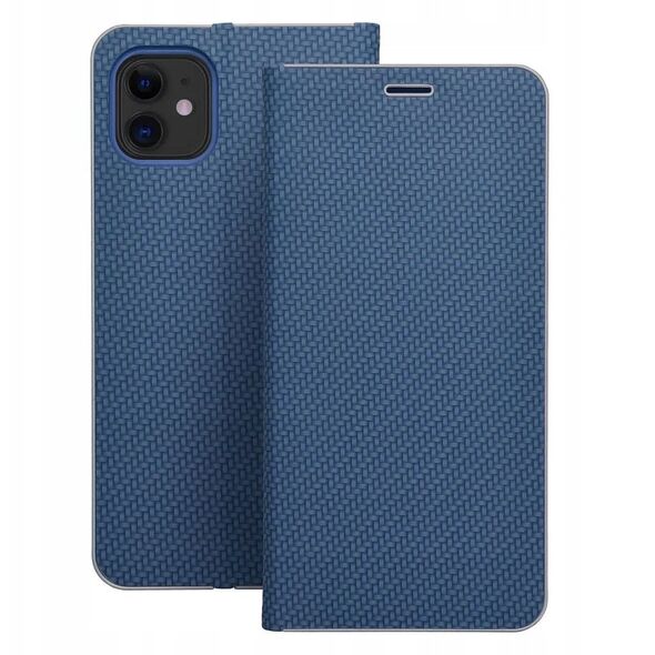 Kabura LUNA Book Carbon do IPHONE 17 niebieski